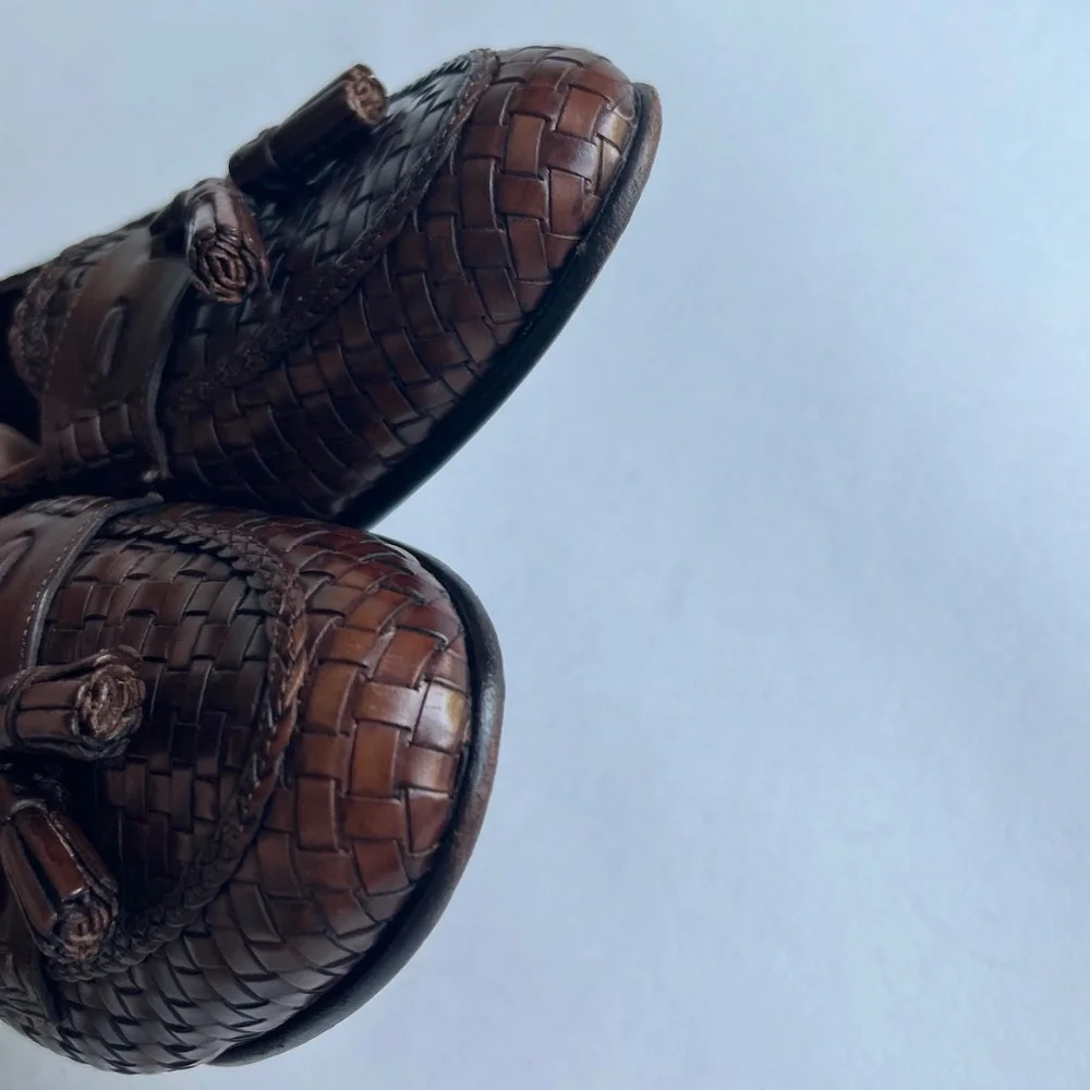 Cole Haan Brown Genuine Leather Weaving Loafers size 9 - Picture 13 of 16